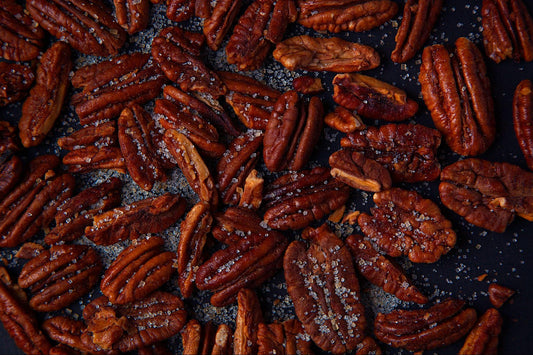 Roasted and seasoned pecans.