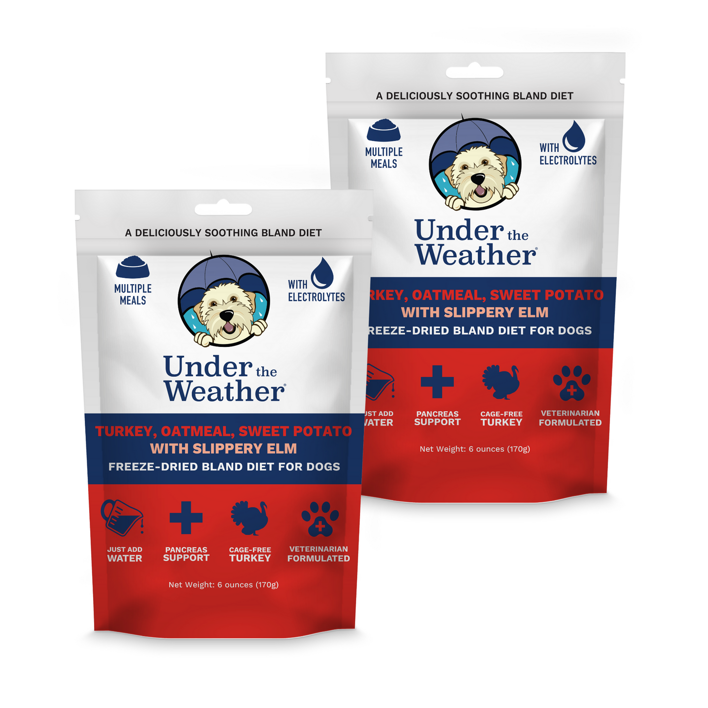 Turkey, Oatmeal, Sweet Potato and Slippery Elm Bland Diet For Dogs - 2 Pack