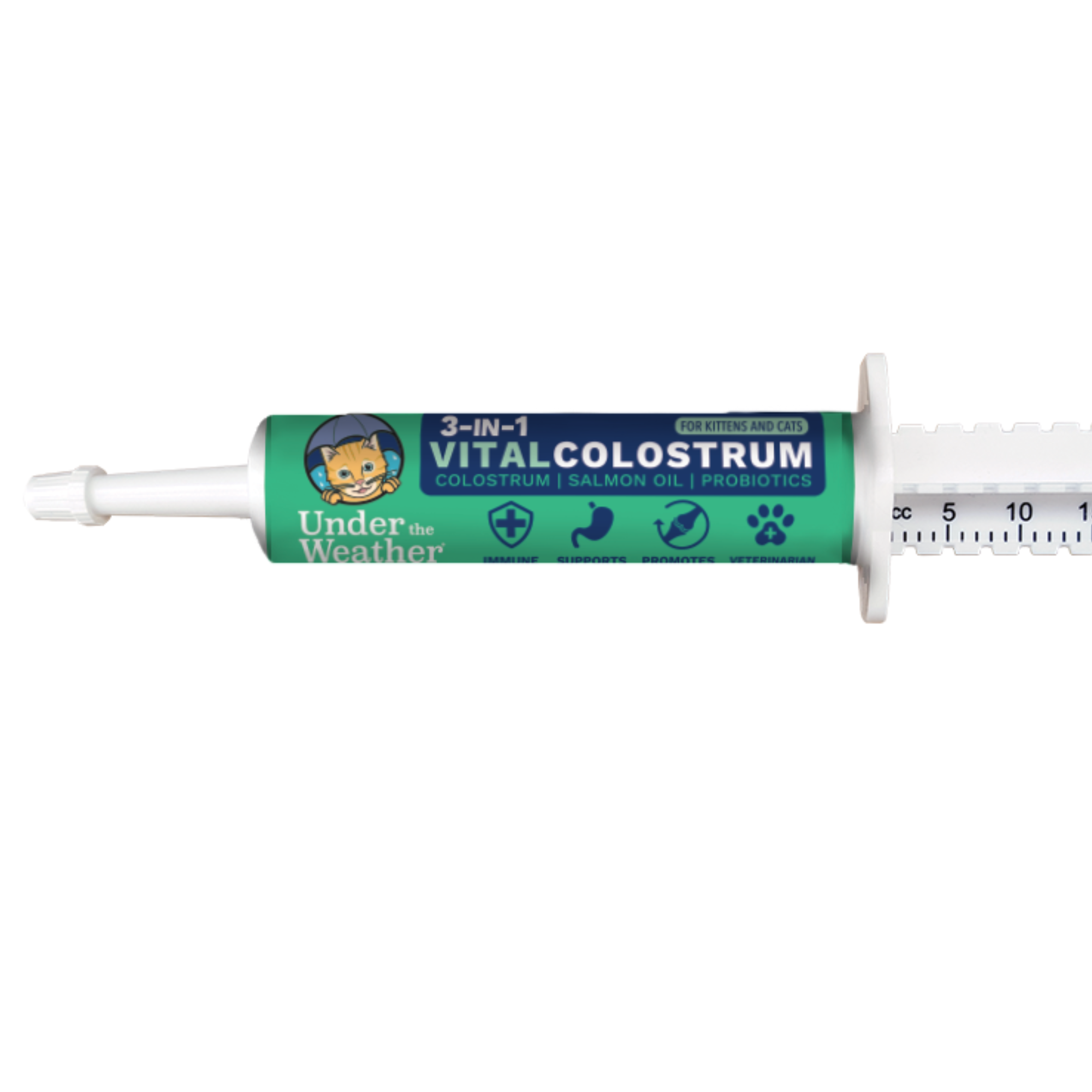 Set of dog healthcare products including anti-diarrhea, soft chews, and a syringe.