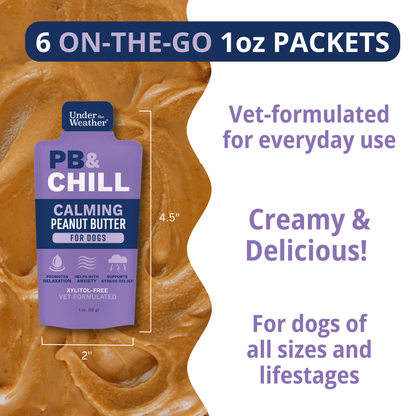 PB&CHILL Calming Peanut Butter For Dogs - 6 Packets